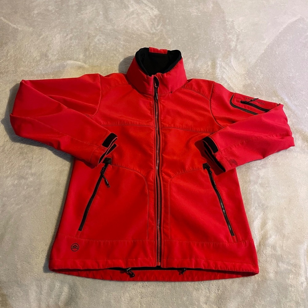 Stormtech Performance Mens Red Softshell Jacket Full Zip Fleece Lined Size M‎